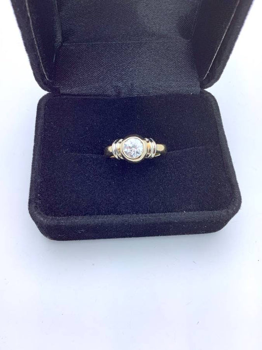14k Bezel Set Diamond Ring