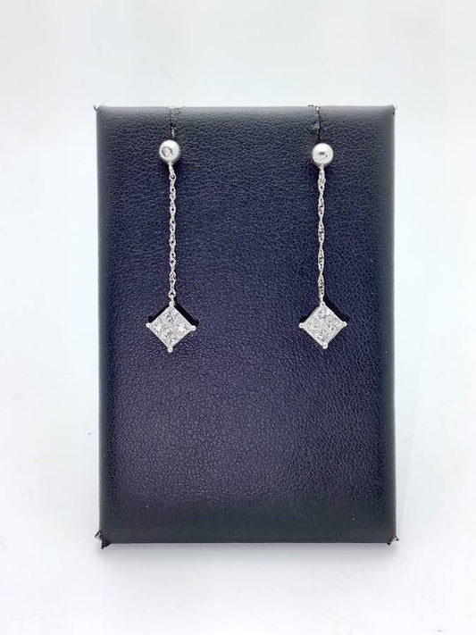 14k Diamond Dangle Earrings