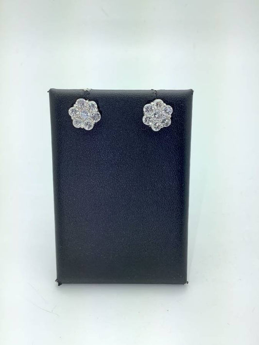 14k Diamond Cluster Earrings